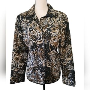 Requirements Size Large Animal Print Quilted Jacket